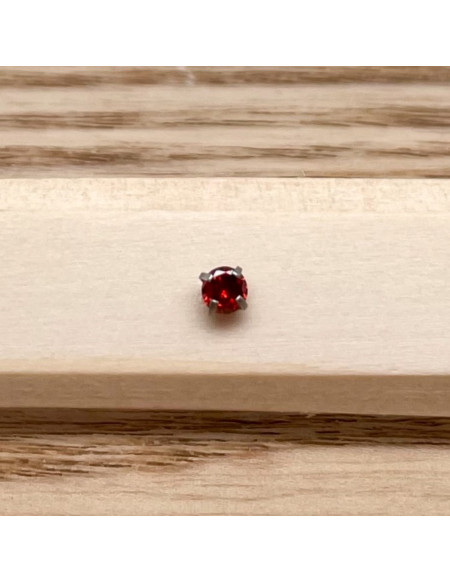 Barbell plateau 1.2/6 argent brillant 3mm rouge