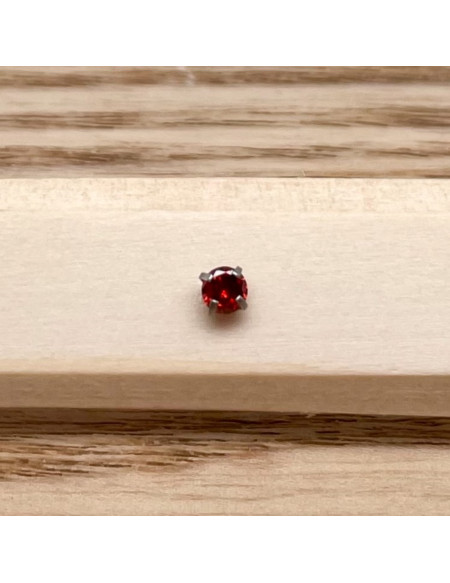 Barbell plateau 1.2/6 argent brillant 3mm rouge 