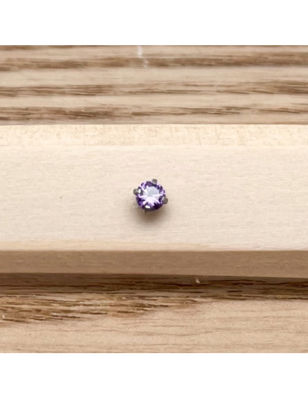 Barbell plateau 1.2/6 argent brillant 3mm violet