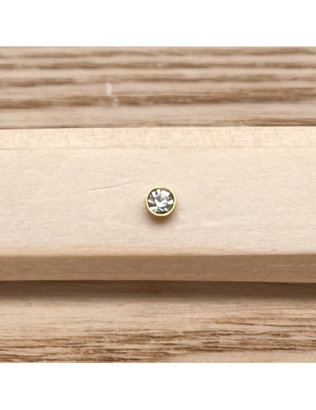 Barbell plateau 1.2/6 doré boule brillant 3mm