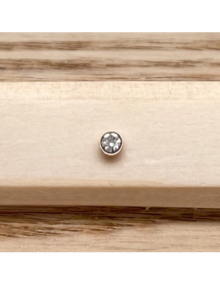 Barbell plateau 1.2/6 rose gold boule brillant 3mm