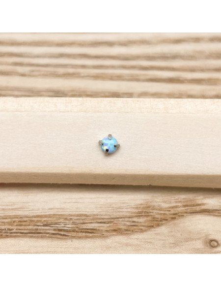 Barbell plateau 1.2/8 boule 3mm opale bleue