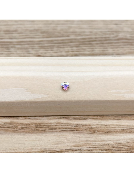 Piercing nez barbell angle brillant cœur chromé