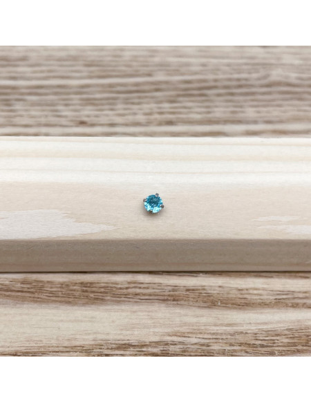 Piercing nez barbell droite brillant bleu