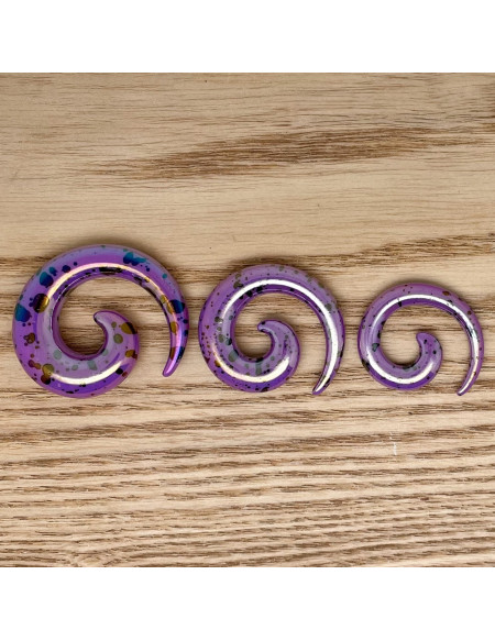 Ecarteur spirale violet tacheté 1pcs