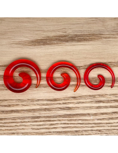 Ecarteur spirale transparent rouge 1pcs