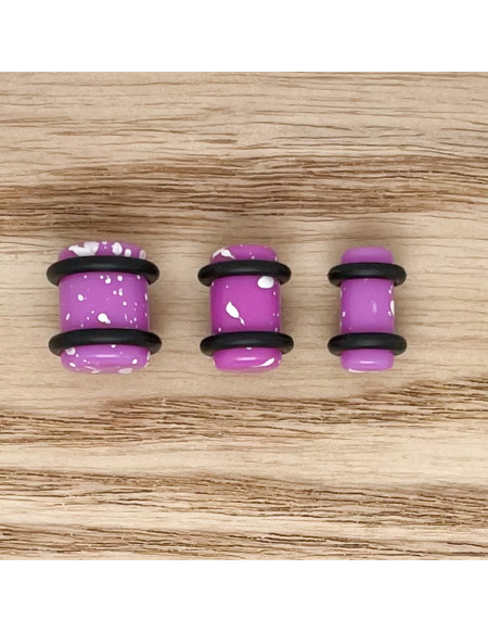 Ecarteur plug tacheté violet 1pcs 