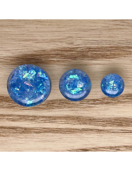 Ecarteur plug à paillettes bleues 1pcs