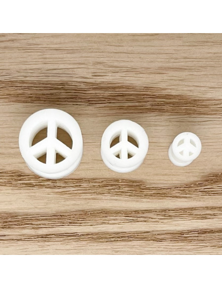 Ecarteur tunnel Silicone blanc "Peace and love" 1pcs 