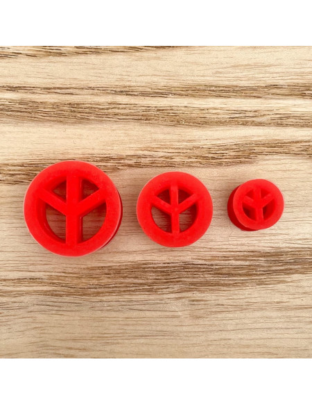 Ecarteur tunnel Silicone rouge "Peace and love" 1pcs