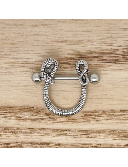 Téton pendant serpent argent