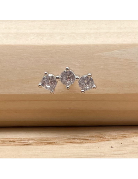 Barbell boule 1.2/6 trois brillant argent